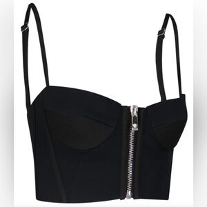 NWT Versace Black Front Zip Crop Top Size 38